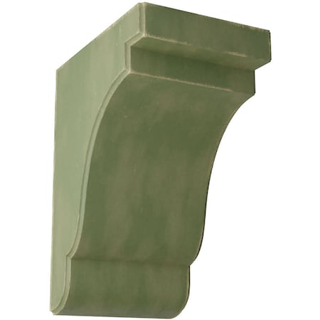 Ekena Millwork 5 1/4"W x 7 1/4"D x 9 1/2"H Bedford Wood Vintage Decor Bracket, Restoration Green BKTWD05X07X10BEGR